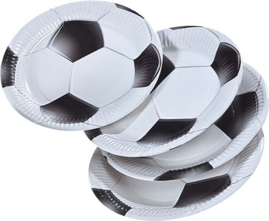 8 Pappteller - Fußball - ca. Ø 23 cm
