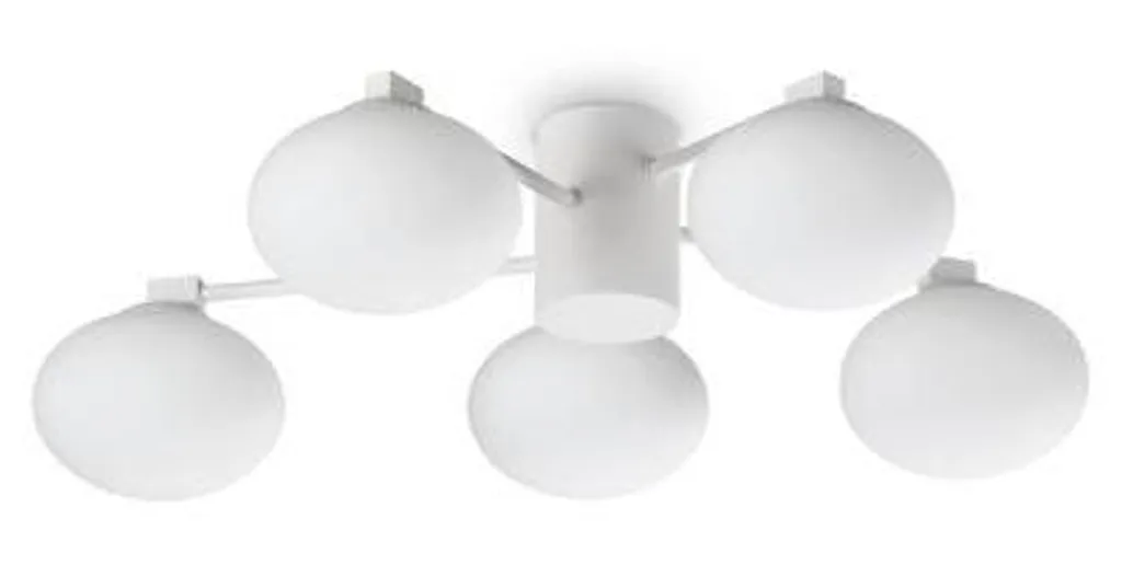 Plafonnier Métal Blanc 5 Lumières Hermès 3000K G9 Éclairage Puissant
