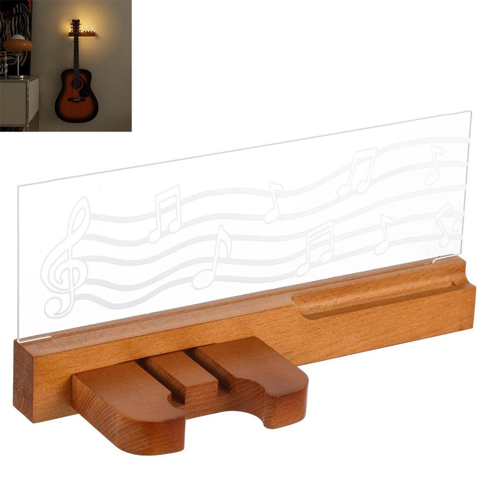 Gitarrenständer mit LED-Beleuchtung, Wandhalterung für Gitarren, Geschenkidee für Gitarrenliebhaber, Akustik- und Elektrobass