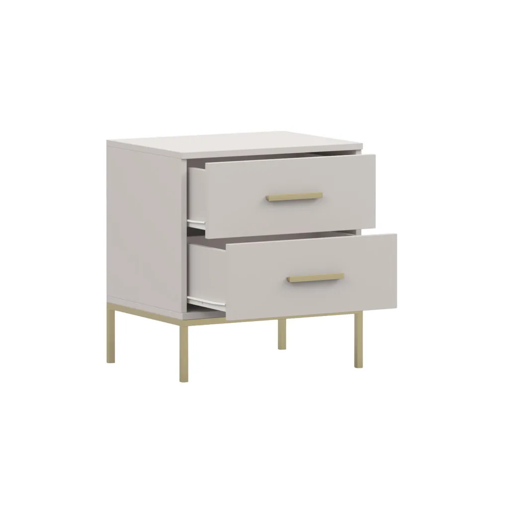 Table de nuit pour chambre moderne - Commode 50 cm Cachemire 2 tiroirs