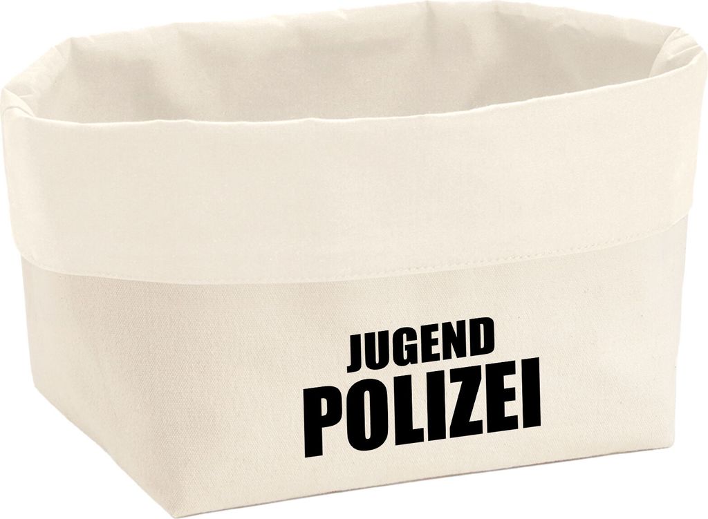 Huuraa Organizer Jugend Polizei Schriftzug 8 Liter Large Canvas Baumwolle Utensilo Geschenkidee