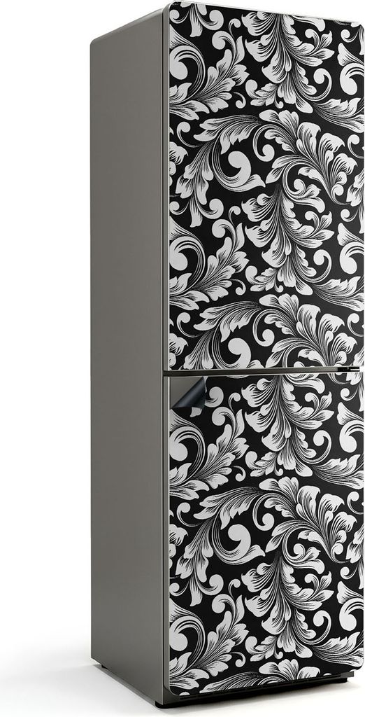 Elegantes Pflanzenmuster – Magnetische Kühlschrank Abdeckung – Dekorfolie magnetisch Küche – Kühlschrank Magnet Deko – selbstklebende Ma...