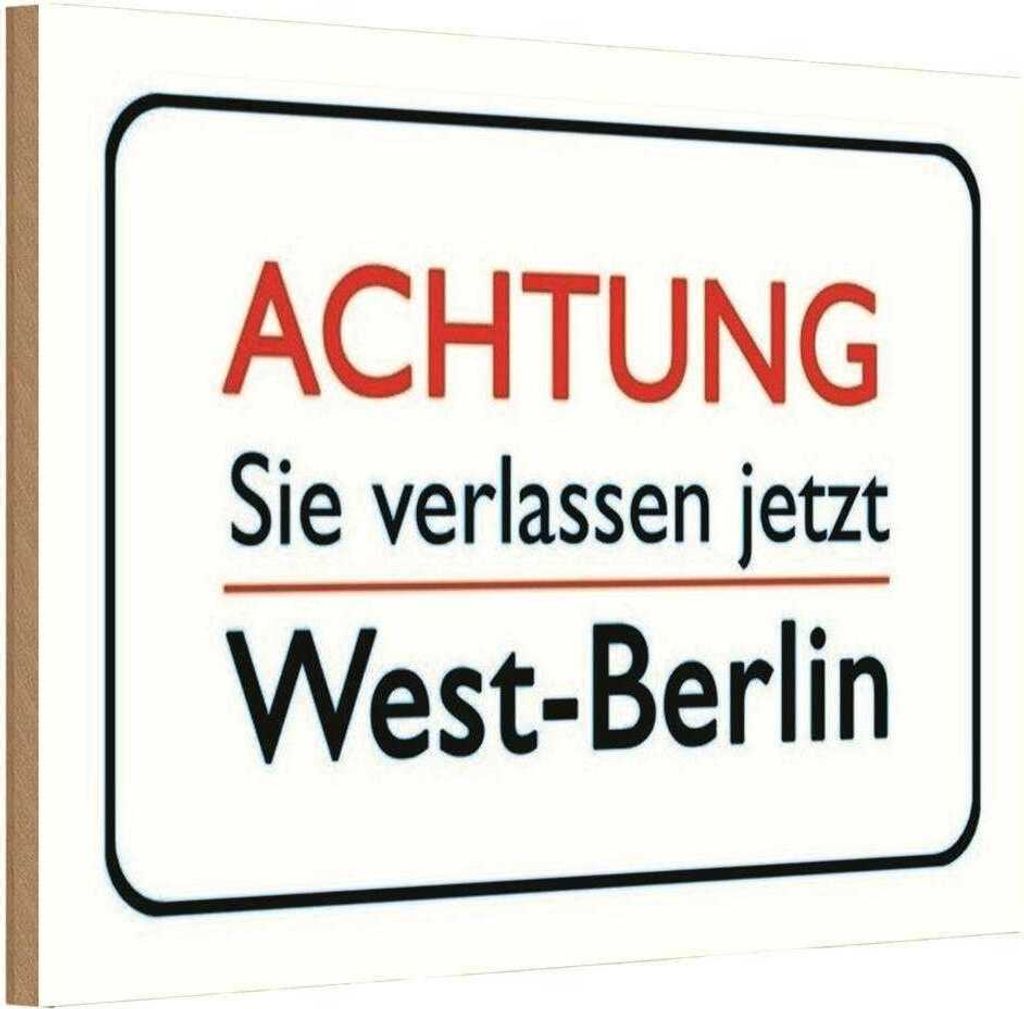 vianmo Holzschild 20x30 cm Achtung Sie verlassen Berlin Warnschild Hinweisschild