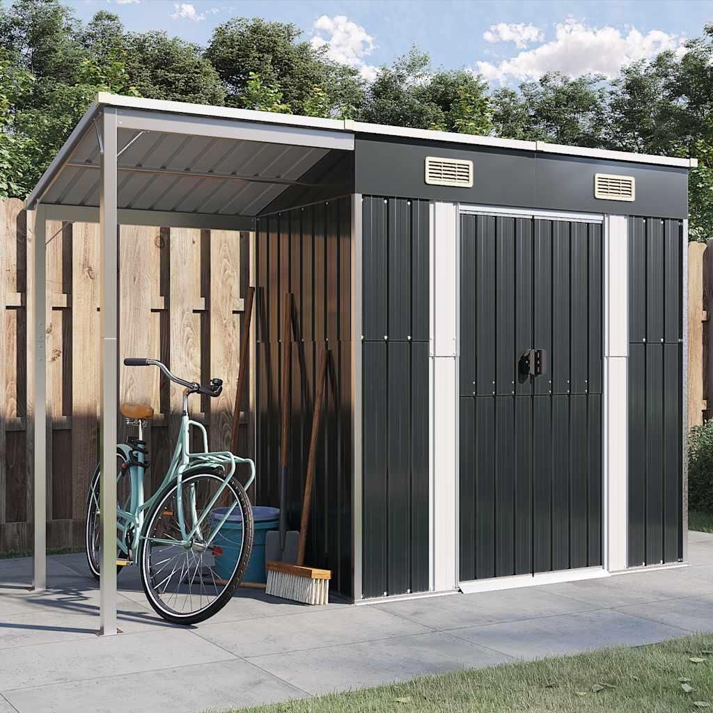 Abri de jardin avec toit traînant anthracite 277x110,5x181 Image du produit 