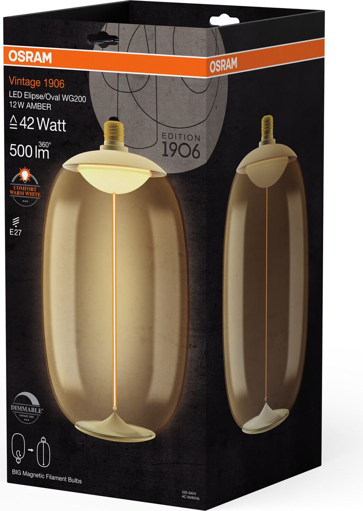 OSRAM LED Filament 1906 BIG ELIPSE- OVAL DIM 12W/818230V Immagine del prodotto 