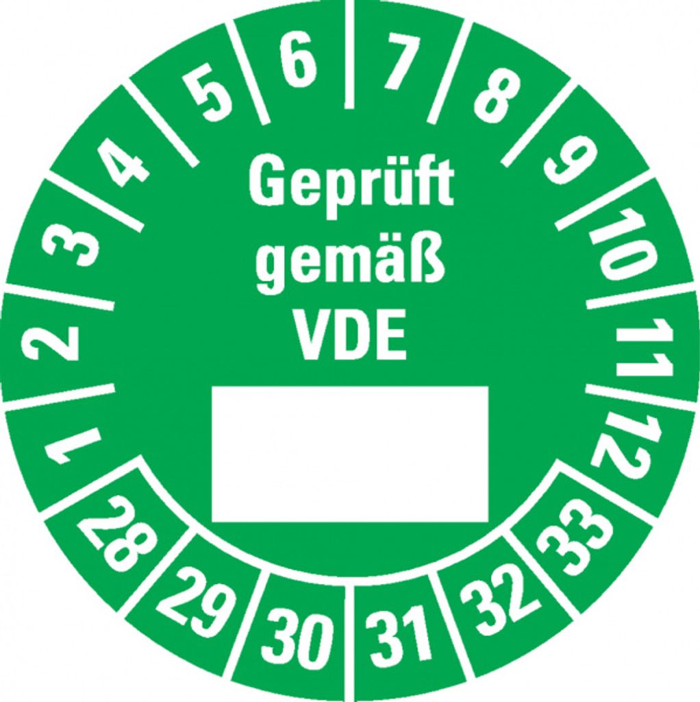 Dreifke Prüfplakette gemäß VDE 28-33, grün, Dokumentenfolie, Ø 25mm,...