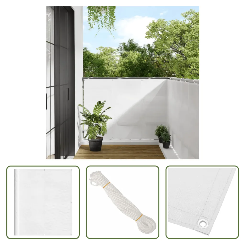 Telo Privacy Ringhiera 120x700 cm Bianco - Oxford Alta Resistenza