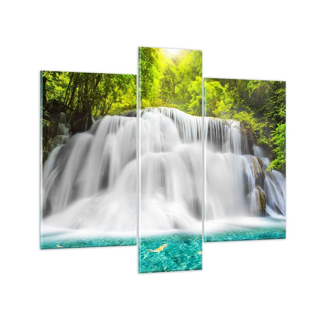 Bilder auf glas - Park natur landschaft - 95x80cm - Glasbilder - Wandbilder - Kunstdruck - zum Aufhängen bereit - Wanddekoration aus Glas - Glas B...