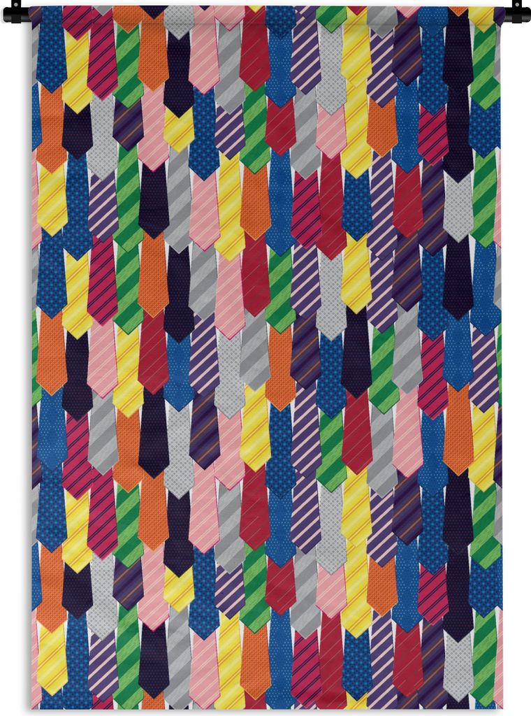 MuchoWow Wandteppich Wandbehang Krawatte - Regenbogen - Muster 60x90 cm Tapisserie Dekoration Wandtuch - Foto-Teppich - Abwaschbar