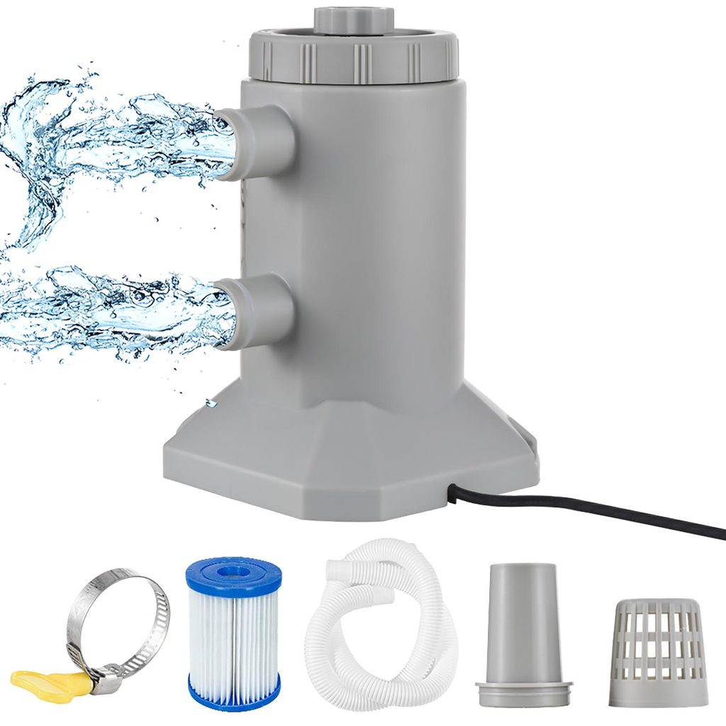 Kartuschenfilterpumpe für Aufstellpools, 55 W, Förderleistung 250 l/h, geräuscharm, verbesserte Zirkulation und Filterung, Wasserfilterpumpe mit...