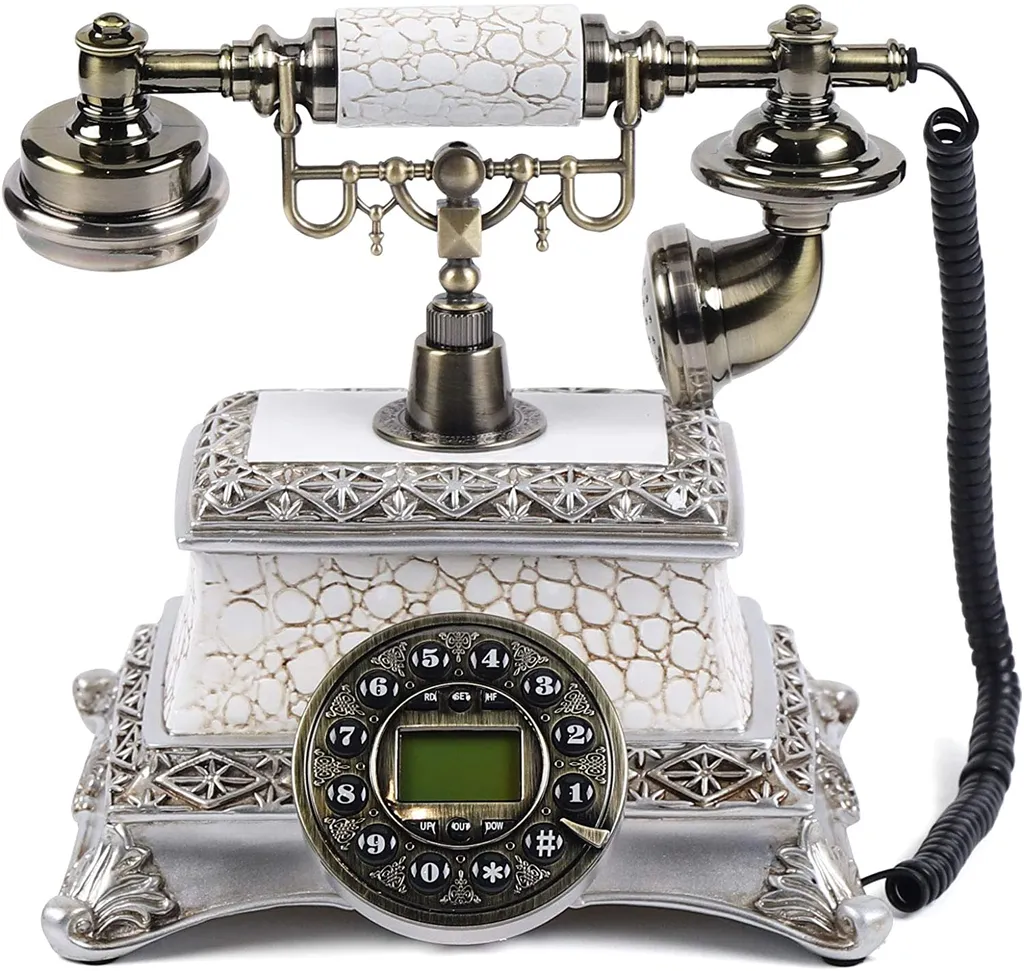 Téléphone fixe antique nostalgique en résine dorée modèle Classic RT