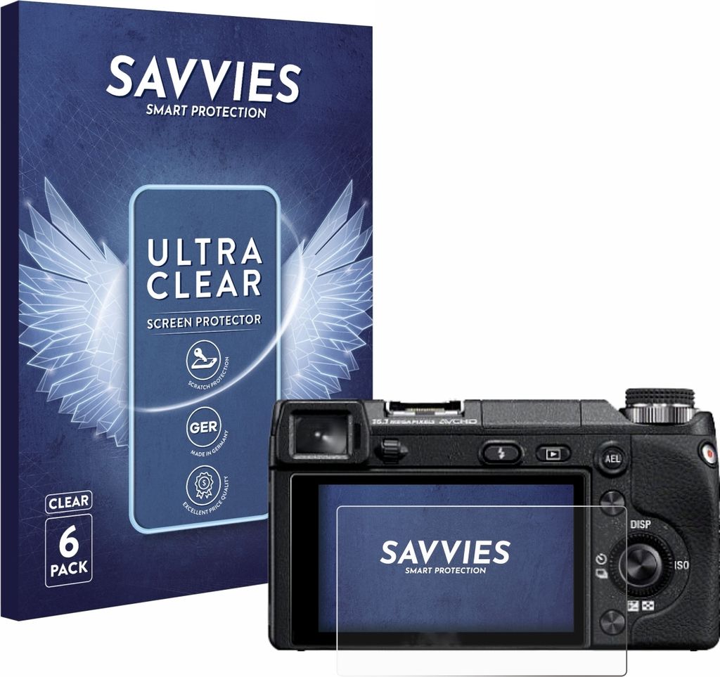 6x Für Sony Alpha NEX-6 Schutzfolie Savvies Displayschutz Display Schutz Folie Klar Transparent