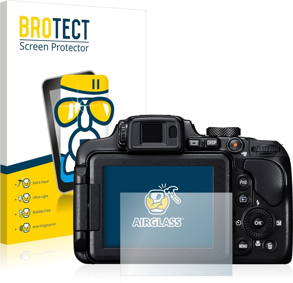 BROTECT Schutzglas für Nikon Coolpix B700 Schutzfolie Panzer Folie Glas Display Schutz klar