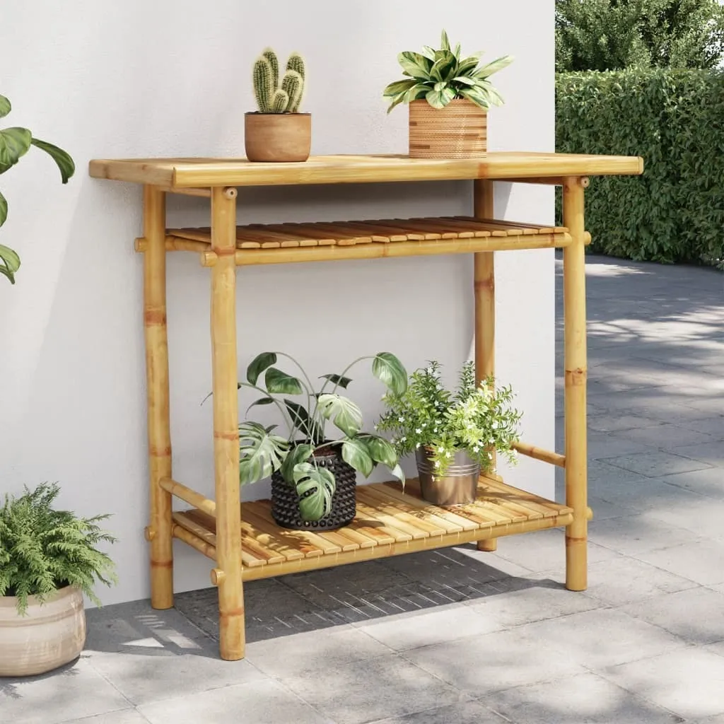 Console en bambou robuste 90x37x75 cm - Finition naturelle et design