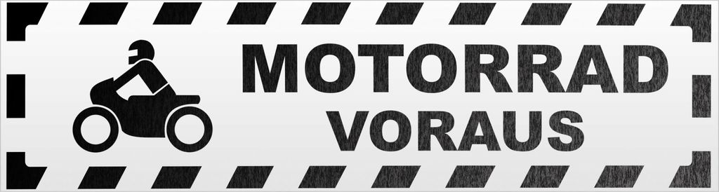 Kiwistar Motorrad voraus Motiv 2 gestreift Magnetschild Schild magnetisch - 30cm Schwarz - reflektierend - Magnetfolie für Auto PKW Kfz
