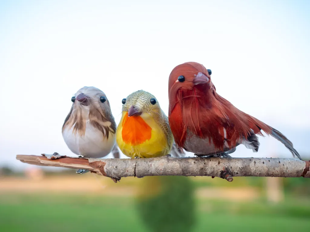 Oiseaux décoratifs pour décoration de table et étagère lot de 6 PTD