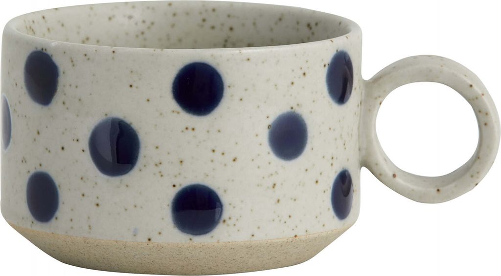 GRAINY Punktbecher mit Henkel, sand/dunkelblau 2St.