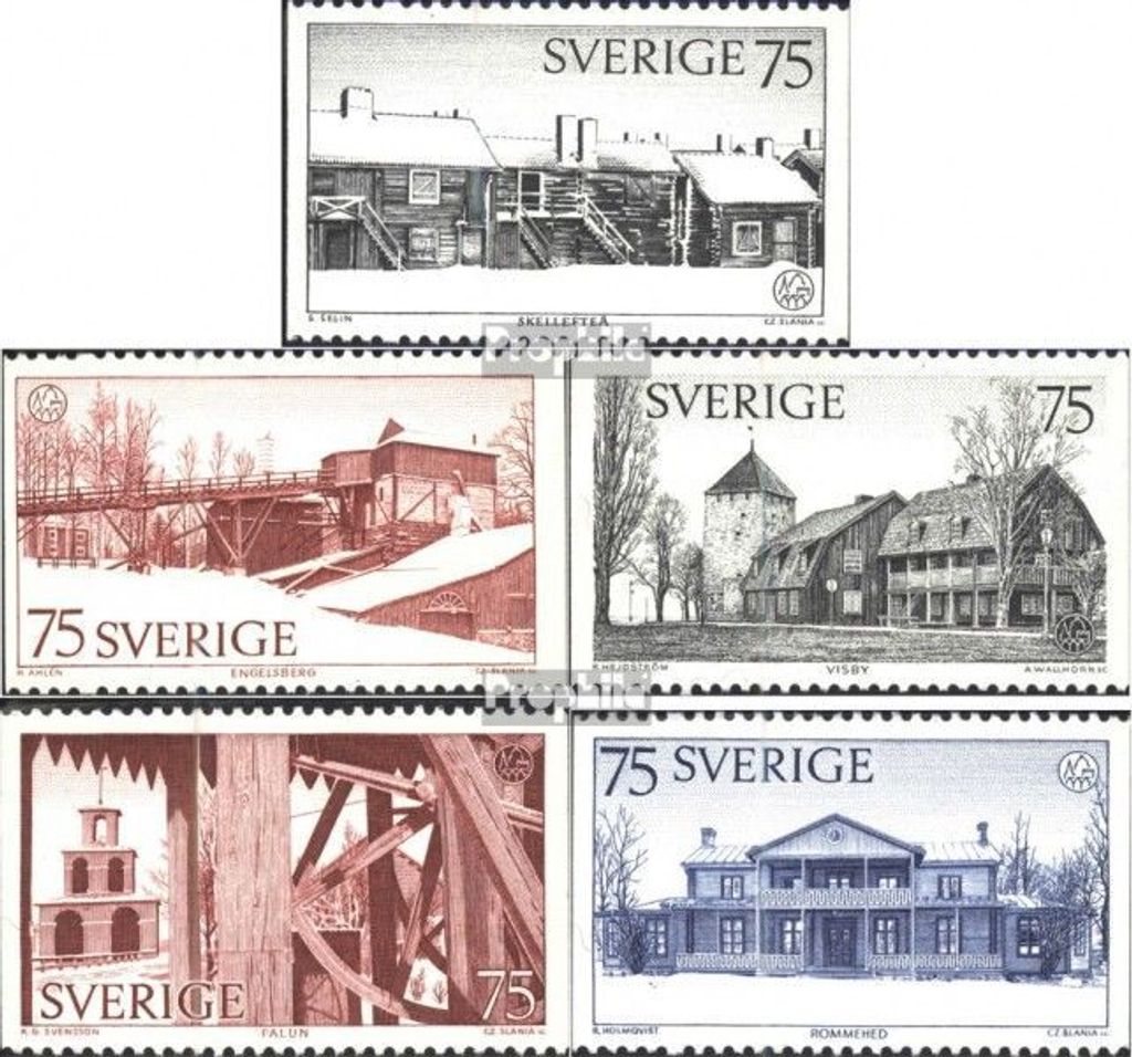 Briefmarken Schweden 1975 Mi 908-912 (kompl.Ausg.) postfrisch Denkmalschutzjahr