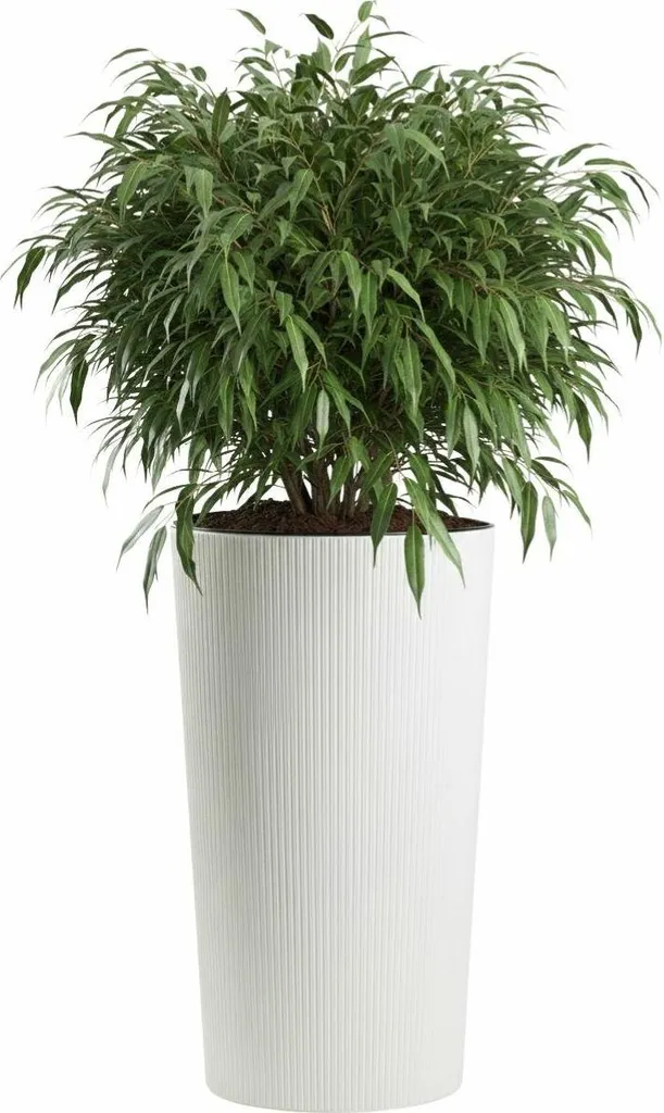 HowHomely Bac à plantes blanc 75x41 cm - Pot de fleurs au style rainuré