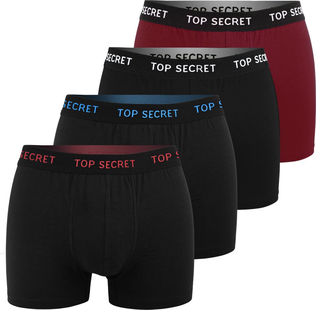TOP SECRET Boxershorts Herren 4er Pack XL Baumwoll Passform Atmungsaktiv Unterwäsche Unterhosen Männer Men Retroshorts