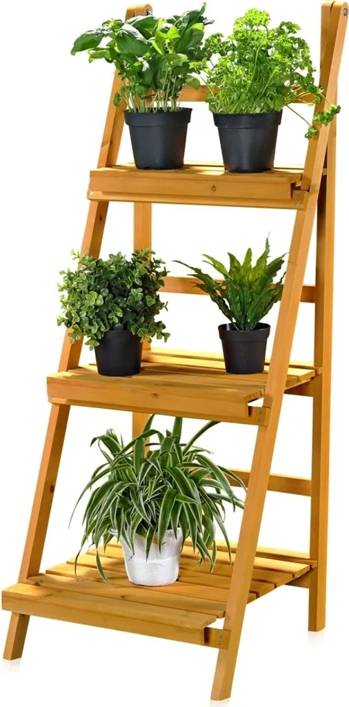 Escalier pour fleurs en bois gain de place pour balcon et terrasse