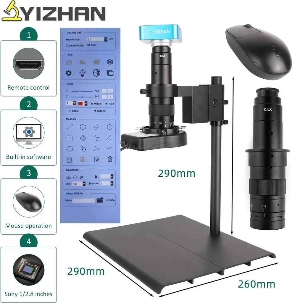 Microscope électronique HDMI professionnel 180x pour inspection PCB - 3