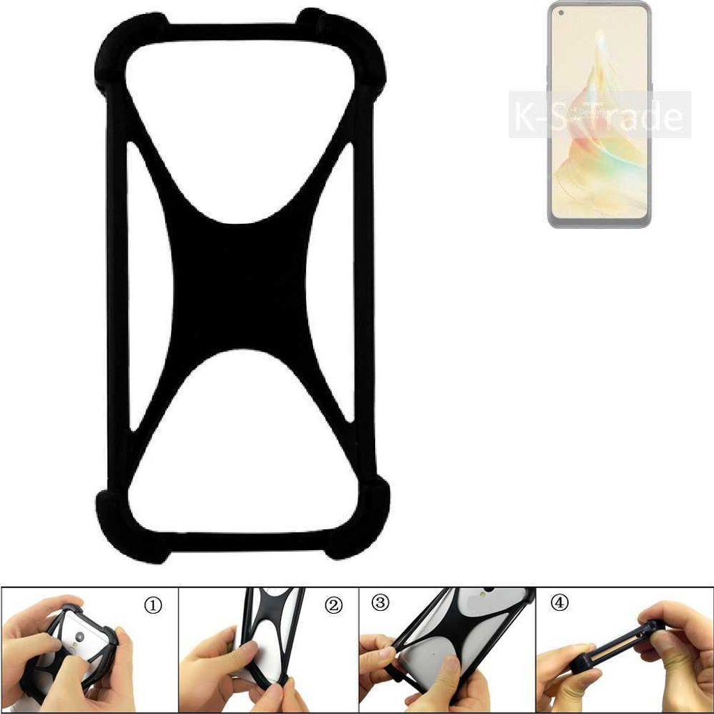 K-S-Trade Handy-Hülle Schutz-Hülle kompatibel mit Oppo Reno8 T 4G Silikon Bumper TPU Softcase Smartphone Stoßschutz, schwarz