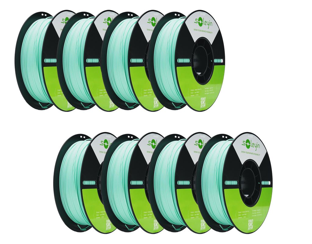 Creality Soleyin Ultra PLA Filament, 1.75mm, 8KG für 3D Drucker, 8 x 1kg- Hellgrün -3301010508