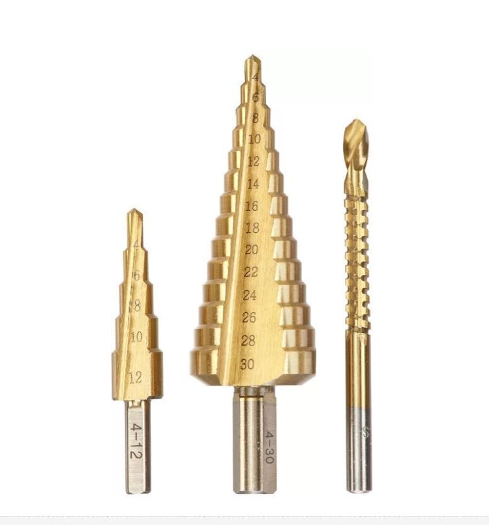 KWB Einhell 49525890SET 3er Set Stufenbohrer HSS Metall Eisen Blech