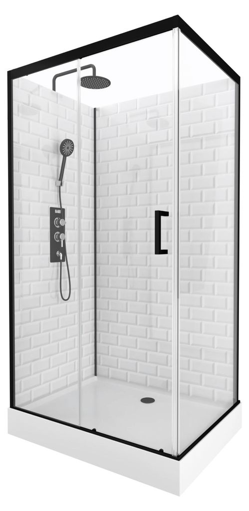 Dusche Komplett MARWELL Komplettdusche Fertigdusche White Produktbild 