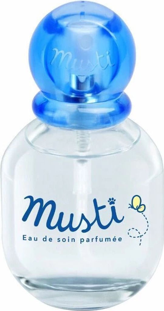 A clear product shot of a bottle of Mustela Musti Eau De Soin Parfumee.
