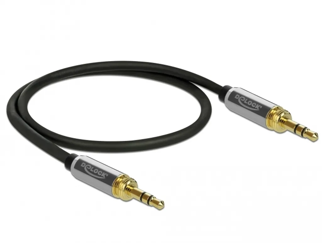 Cavo Audio Delock 85784 Jack 3.5 mm 0.5m Nero Grigio Alta Fedeltà - 1