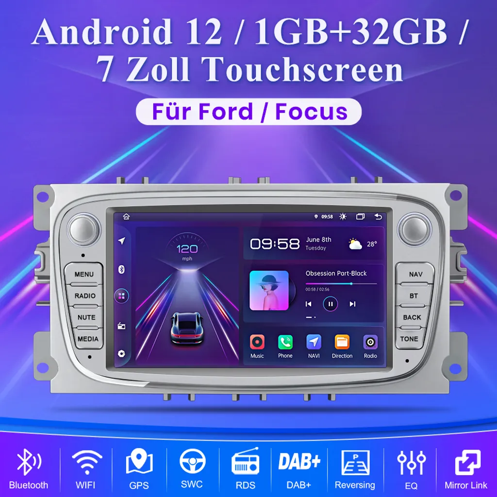 Station multimédia GPS 7 pouces Android 12 adaptée aux Ford Focus - 12