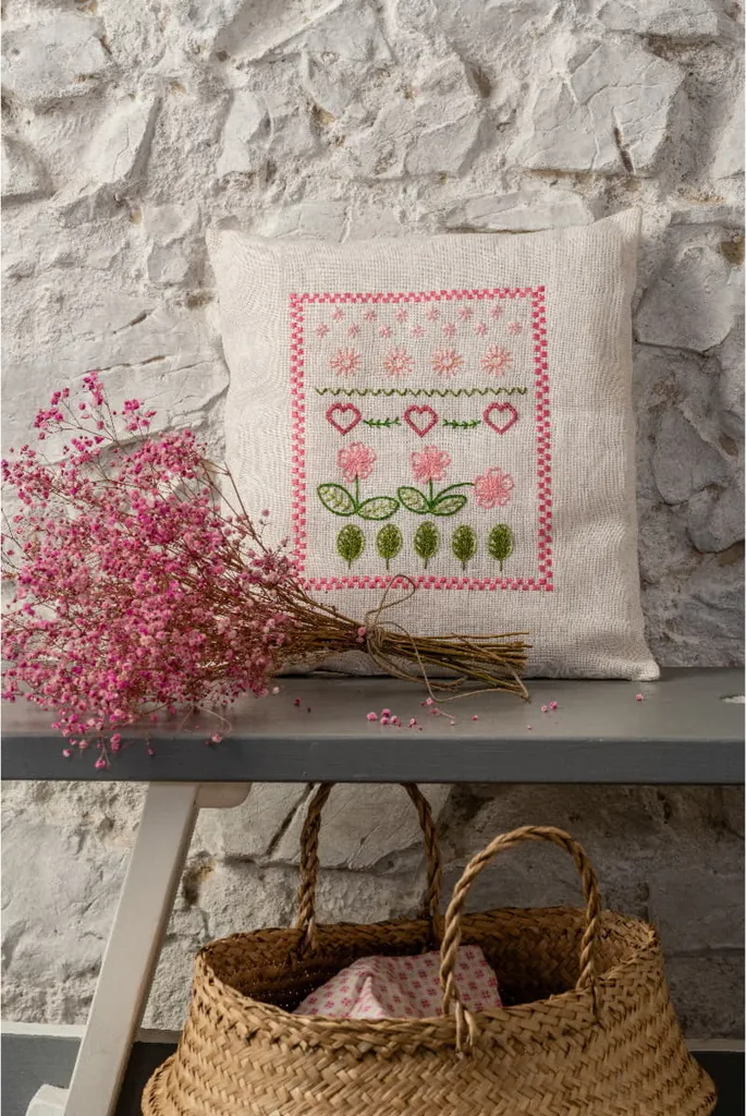 Pack broderie coussin facile sans reporter le dessin Anchor Marguerite