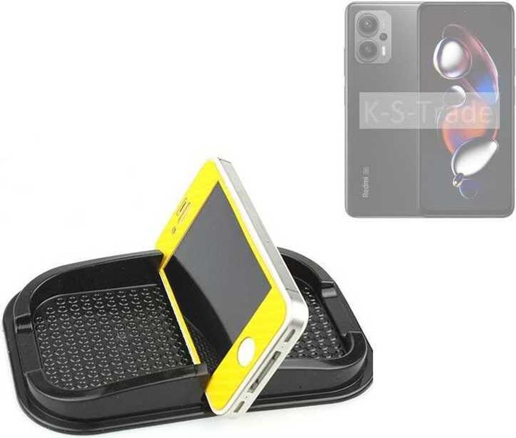 K-S-Trade Auto Anti Rutsch Matte Smartphone-Halter kompatibel mit Xiaomi Redmi Note 12T Pro Haft Pad Armaturenbrett Handy-Halterung Silikon