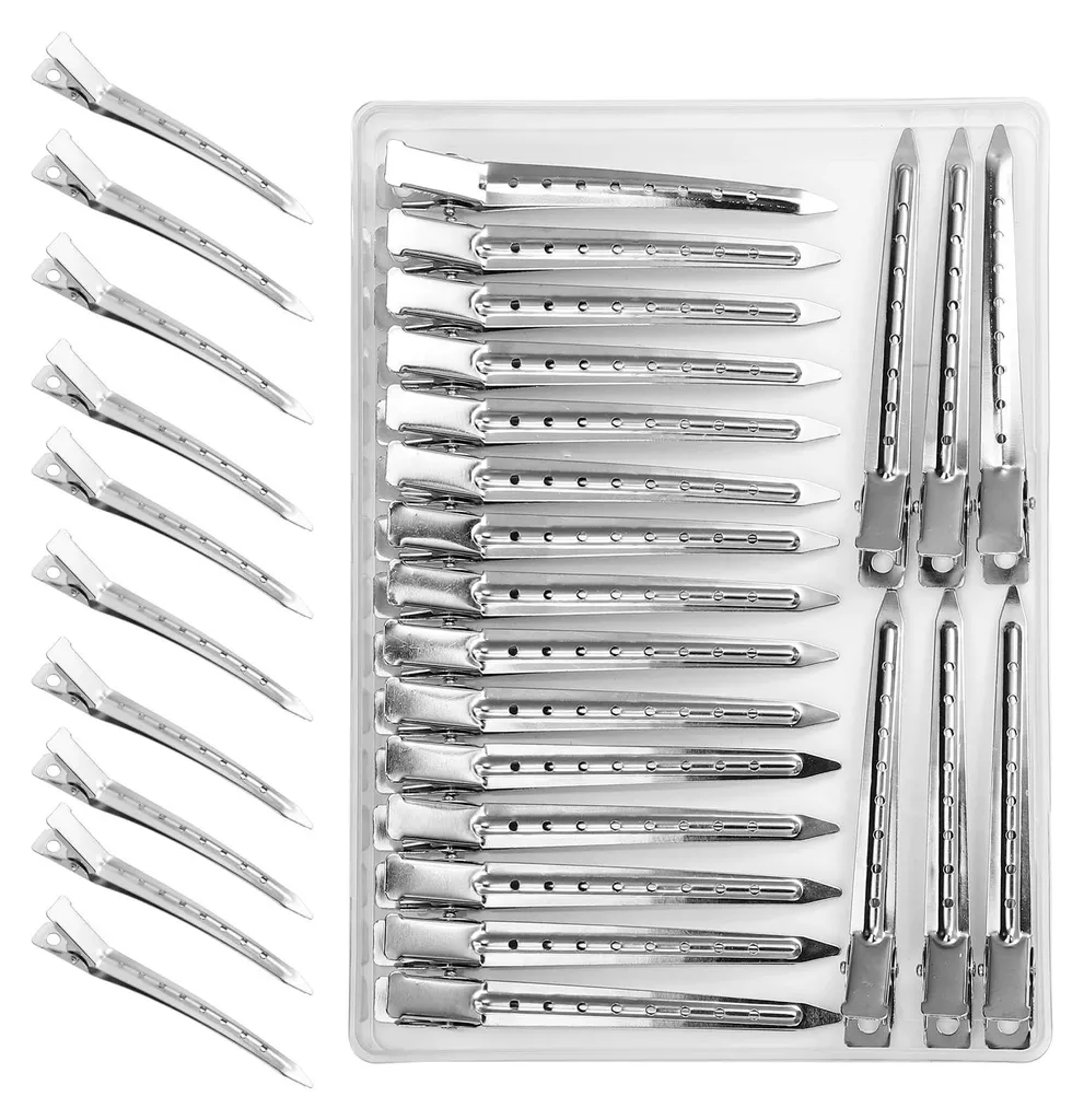 Fixation Parfaite : 30 Barrettes Bec de Canard 9 cm Argent en Métal
