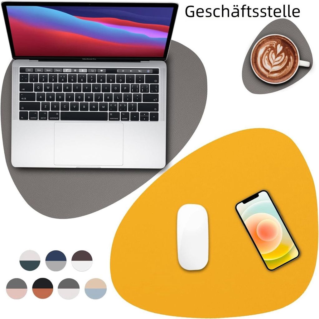 4er Set Platzset Tischsets und Untersetzer aus Leder Produktbild 4