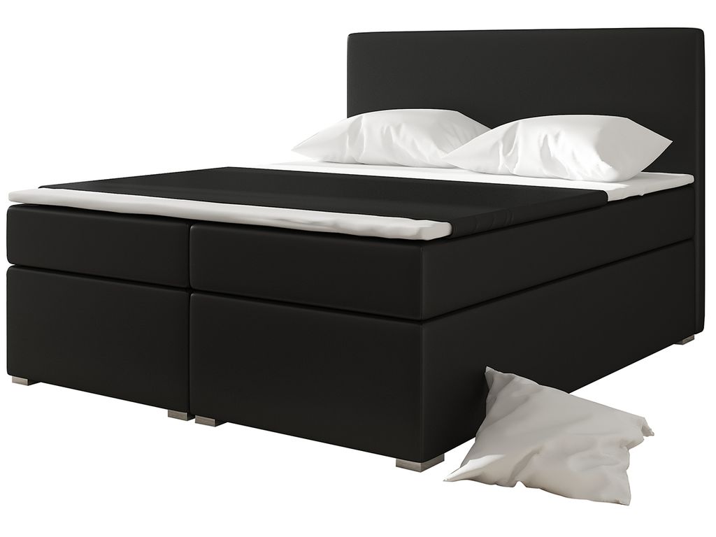 NABBI Gepolstert Doppelbett mit Stauraum Diana 180 - schwarz (Soft 11)