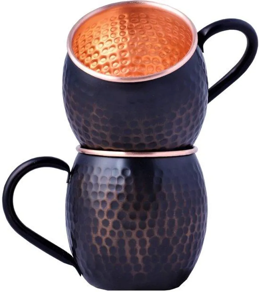 Tasse Moscow Mule Cuivre Noire - Kit Cocktail Idéal pour Soirées entre Amis