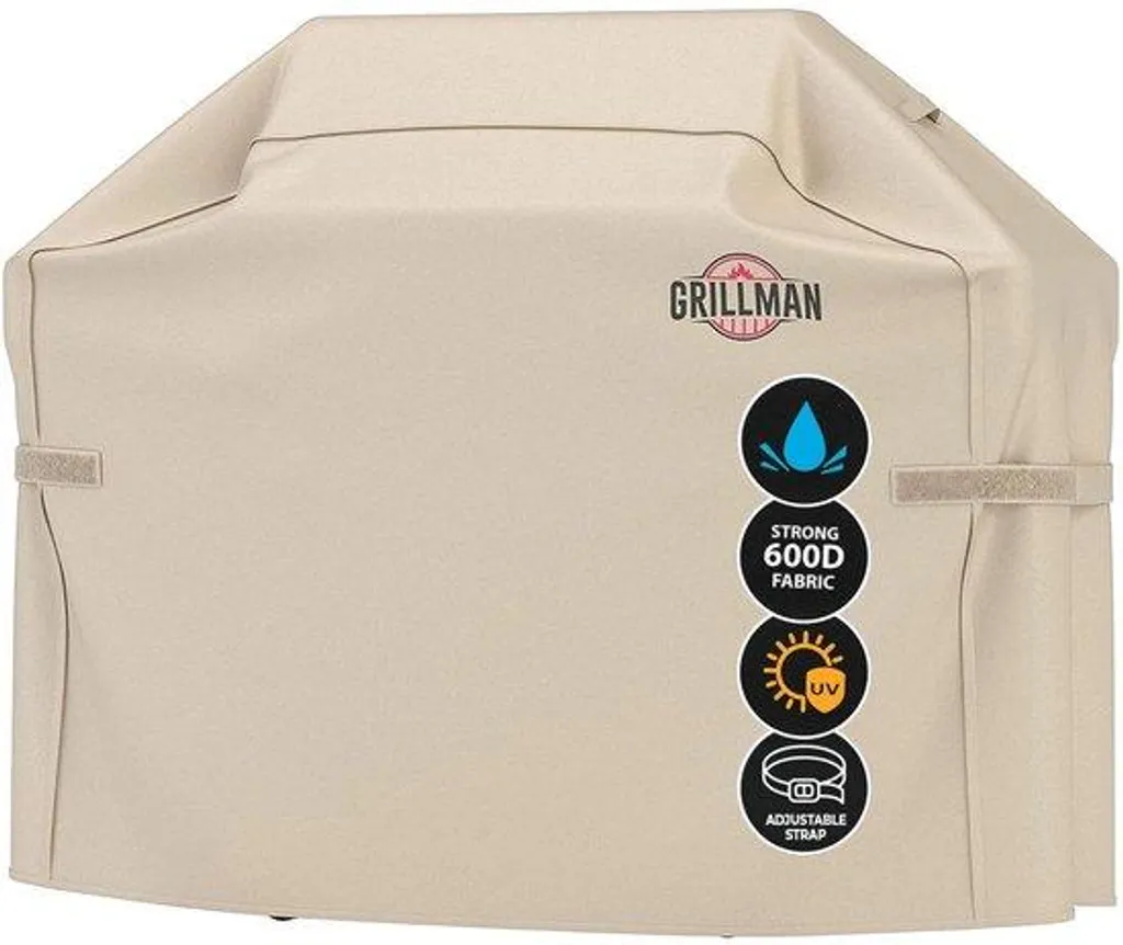 Housse Barbecue Imperméable 152x71x112 cm Marron en Polyester Renforcé