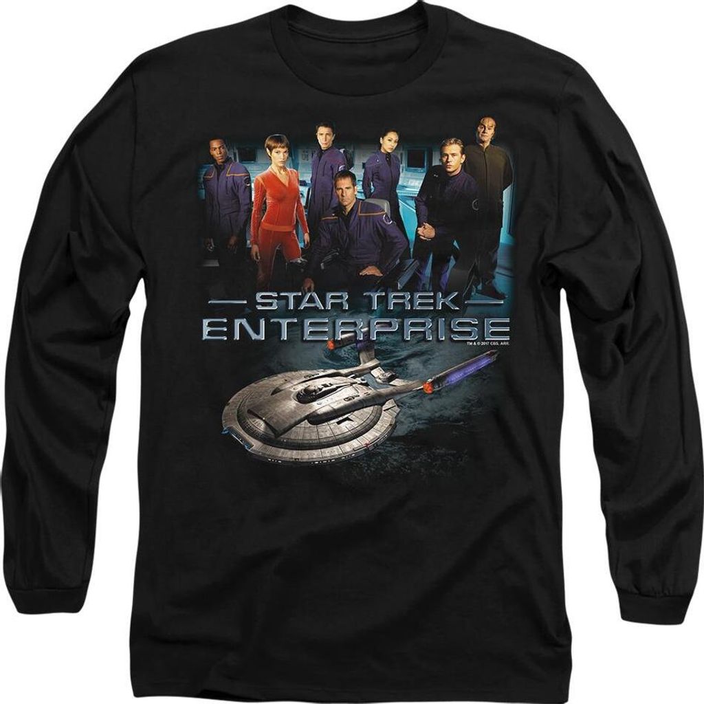 Star Trek - "Enterprise" T-Shirt für Herren/Damen Uni TV10187 (XL) (Schwarz)