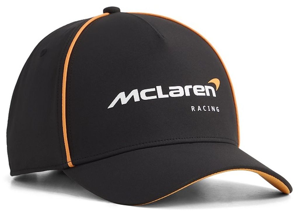 McLaren F1 Cap Puma 2026, Offizieller Fanartikel, Schwarze Cap mit McLaren Logo und orangefarbenen Akzenten, 100% Polyester