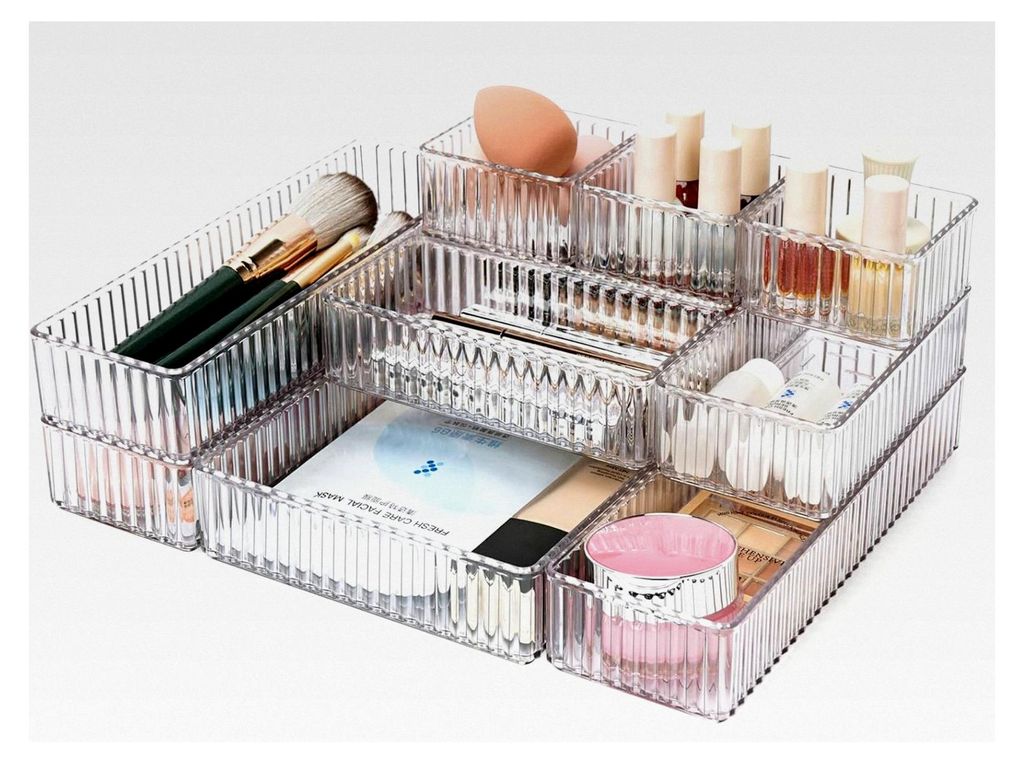 10-teiliges Schubladen-Organizer Set für Schminktische in 4 Größen