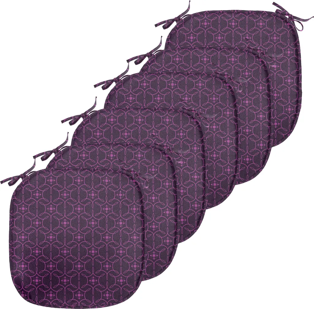 Coussins de Chaise Imperméables avec Sangles - Lot de 6 Indigo et Violet