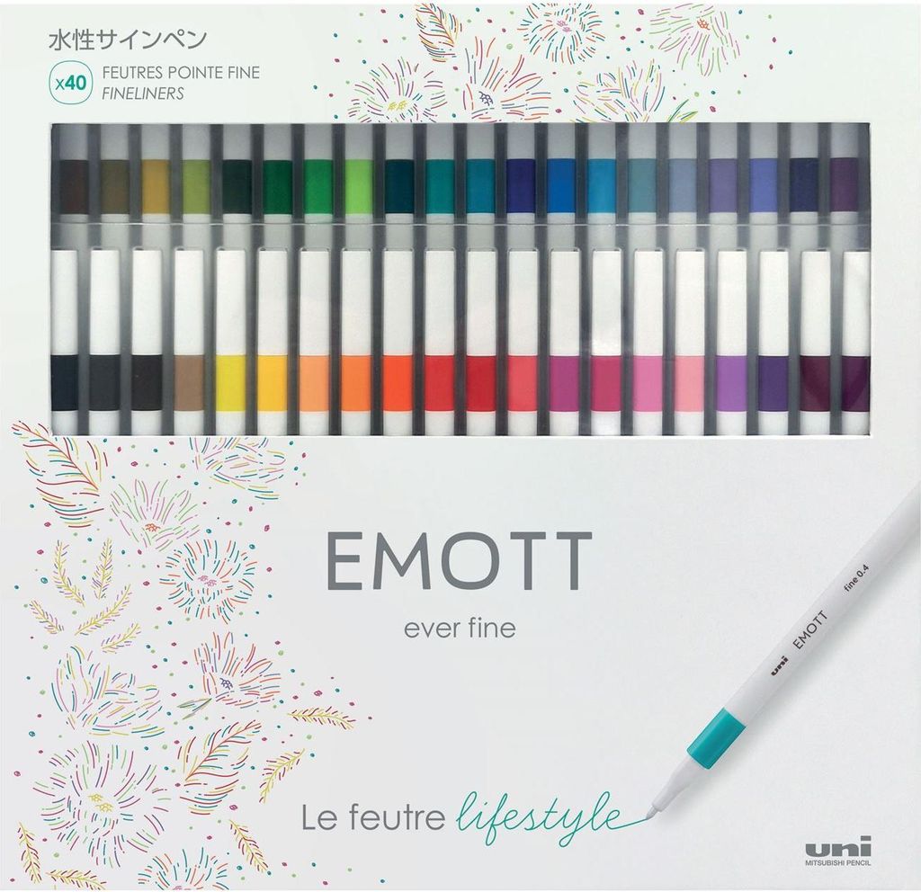 Uni-ball Fineliner Set 40 Farben - Uni Emott Fineliner Multicolor
