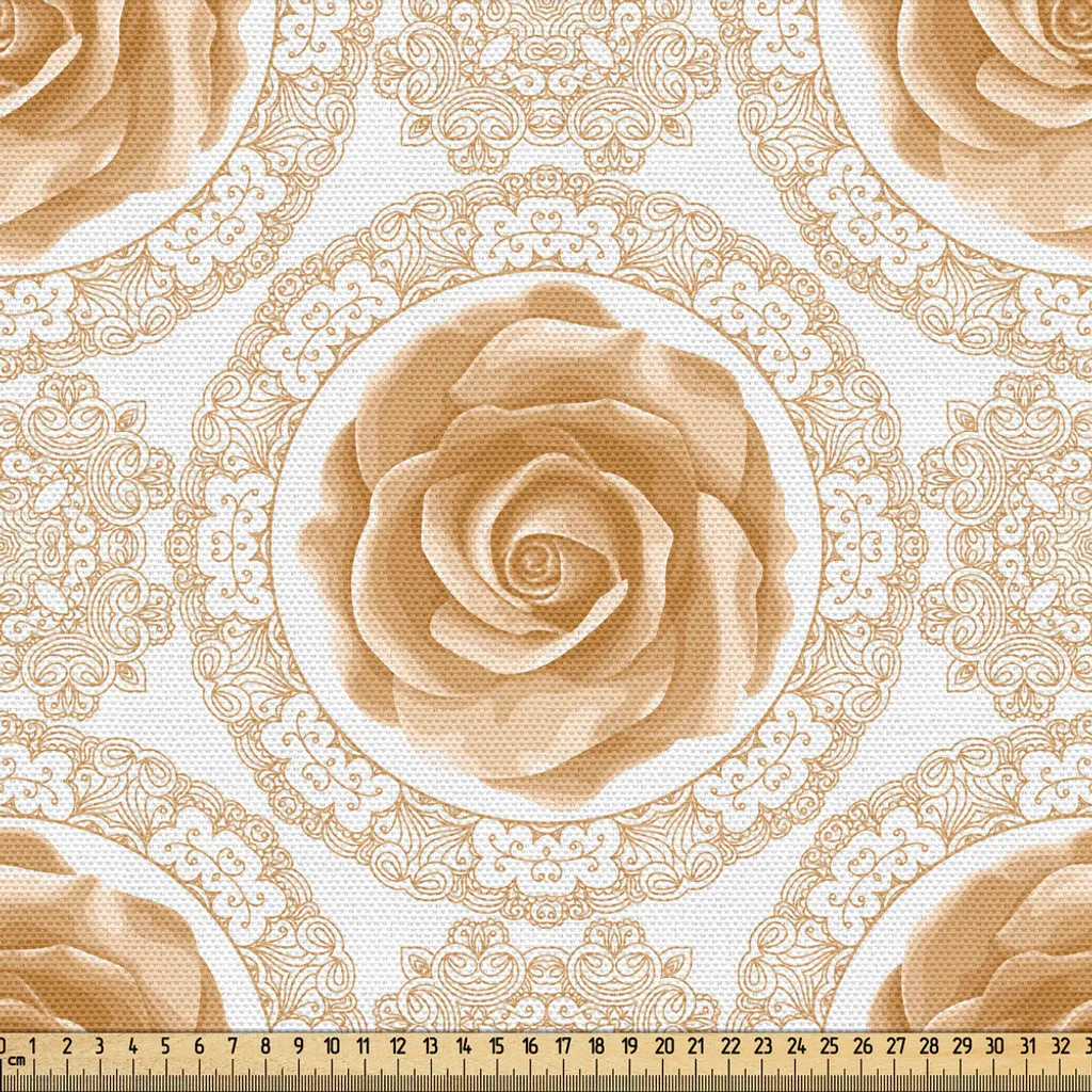 Tissu imprimé fleurs style royal baroque pour décoration au mètre