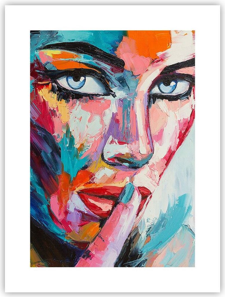 Poster - Poster ohne Rahmen - Mädchen Gesicht - 30x40 cm - Wand Bild - Wanddeko - Wandbilder - Kunstposter - Wandposter - Bilder - Kunstdruck - Wa...
