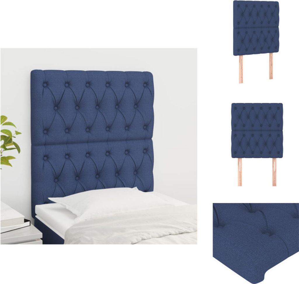 vidaXL Kopfteile 2 Stk. Blau 80x7x78/88 cm Stoff - Kopf- & Fußenden