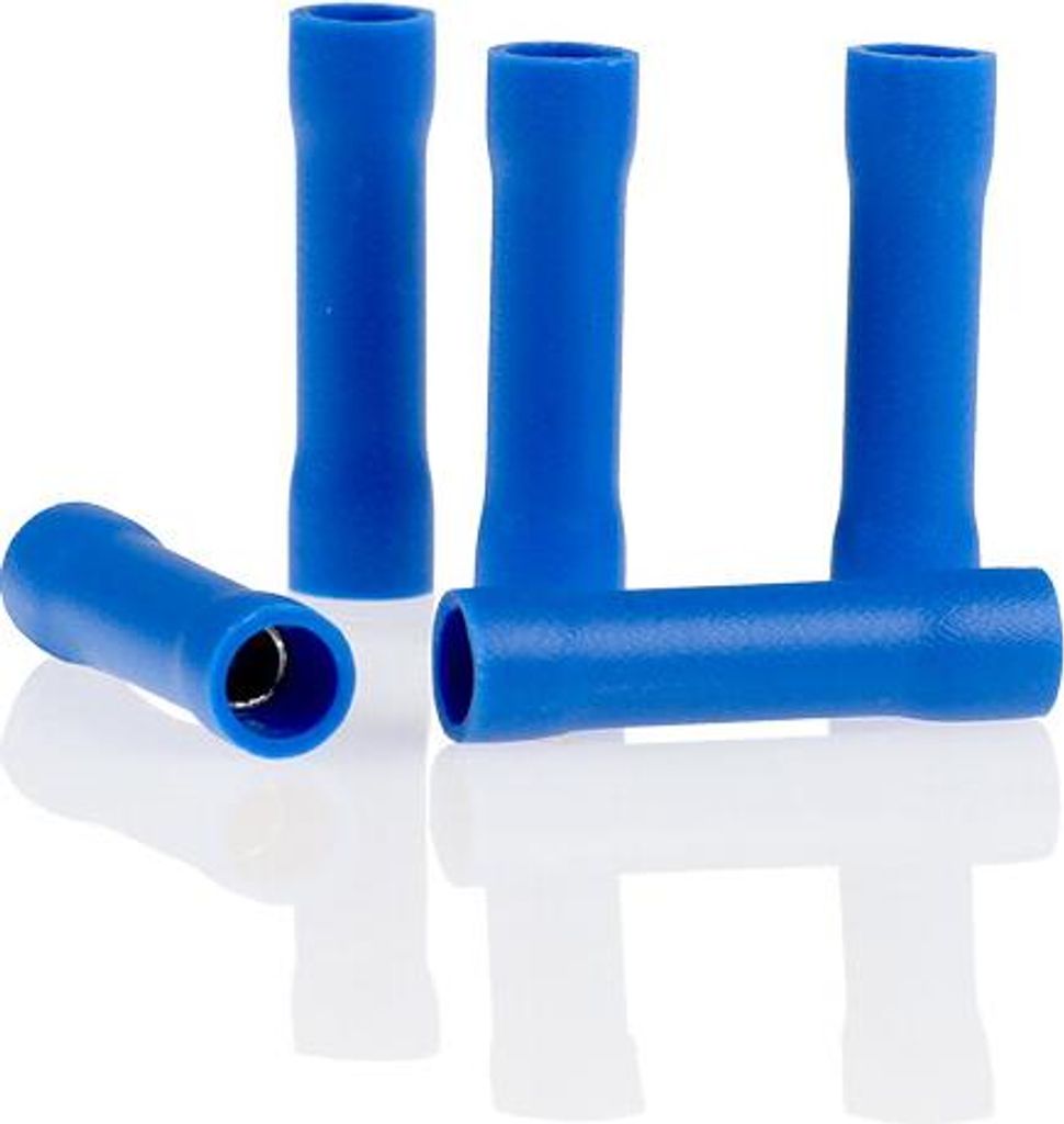 alca Stoßverbinder blau 2,3mm 10St. 1,5-2,5 mm² blau Kabelverbinder Kabelschuhe Schrumpfverbinder Wasserdicht AWG 16-14 Quetschverbinder isoliert