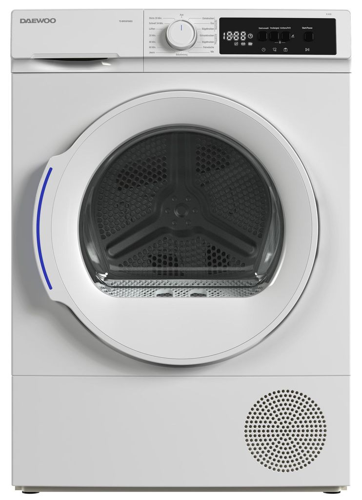 DAEWOO TD-BR9GP0WE0-DE Wärmepumpentrockner 9kg LED-Display Produktbild 